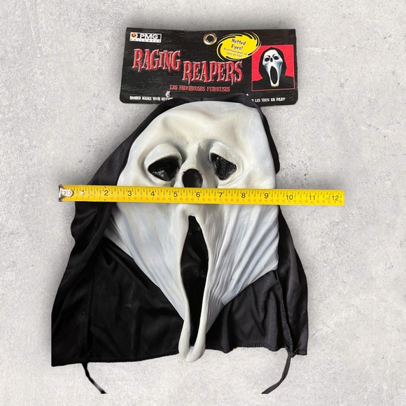 Vtg Halloween Paper Magic Group Scream Ghostface Reaper Hooded Mask Netted Eyes - Picture 5 of 8